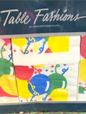 Vintage Party Balloon Napkins and Plates - Blue, Red, Yellow, Green